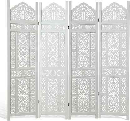 5.75Ft Room Divider Wood Screen, 33Lbs Durable Antiqued Style MDF Carved by Svimi