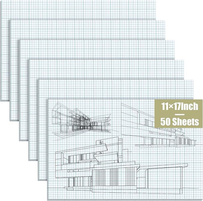 Ctosree 6 Pcs 11 x 17 Quadrille Pads 4 Squares Per Graph Paper Pad Back to by Ctosree