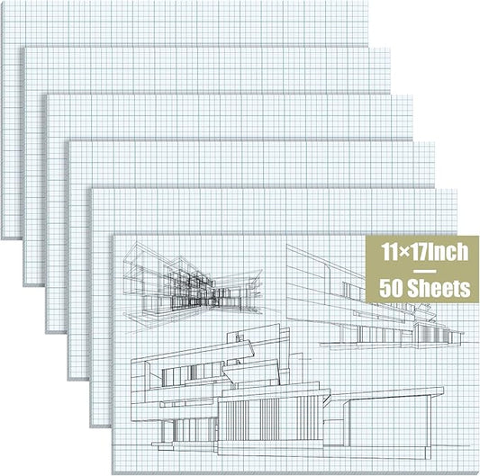 Ctosree 6 Pcs 11 x 17 Quadrille Pads 4 Squares Per Graph Paper Pad Back to by Ctosree