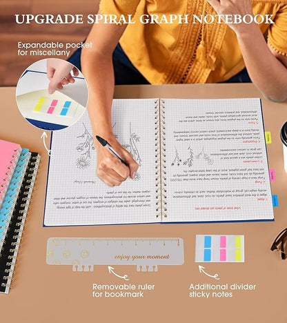 Graph Paper Notebook, Spiral Notebook Journal 8.5” x 11”, A4 Large Grid - Image 5