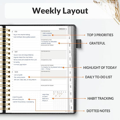 SUNEE 2026 Planner 5.9" x 8.3" – Dated Productivity Planner - Image 2