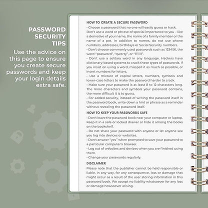 Clever Fox Password Book Spiral – Internet Address & Password Organizer - Image 5