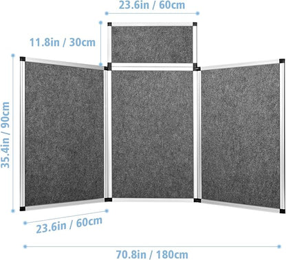 Nisorpa 3+1 Panel Trade Show Presentation Board 70.8 x 35.4 in Desktop Tri Fold - Image 2