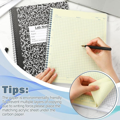 Affrolling 2 Pack Carbonless Lab Notebook Carbon Copy 8.5'' X 11'' Laboratory - Image 3