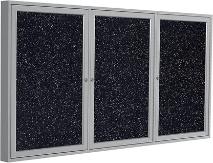 Ghent 48" x 96" 3-Door indoor Enclosed Recycled Rubber Bulletin Board, Shatter - Image 4