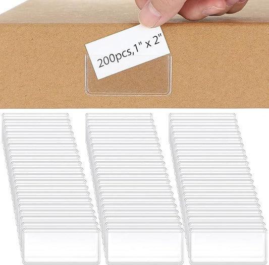 Jeyiour 200 Pcs Label Holders Adhesive Nameplate Pockets Storage Bin Labels by Jeyiour