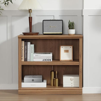 blini 2-Shelf Bookcase Wooden Bookshelves 33in Wide Floor Standing Display by blini