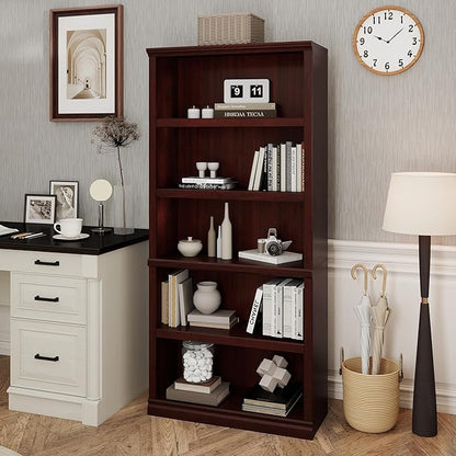 Bevfint Bookshelf, Open Storage 70 Inch Tall 5 Shelf Bookcase, Floor Standing - Image 6