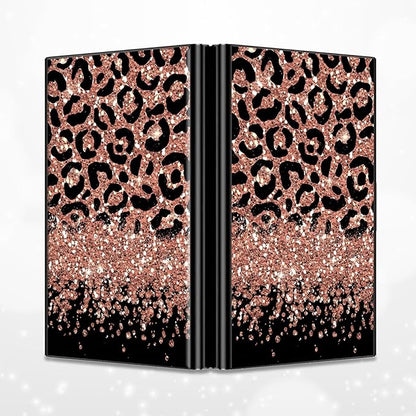 BWEGRHE Slim Credit Card Holder, Leopard Glitter RFID Blocking Metal Wallet - Image 4