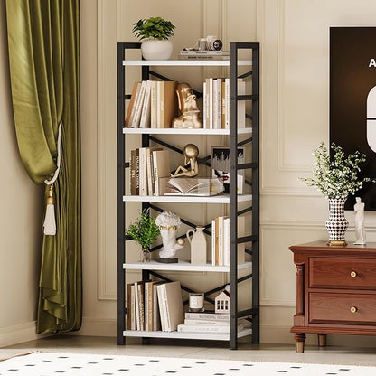 Homeiju Organization and Storage, 5 Tier Bookshelf, Tall Bookcase - Image 2