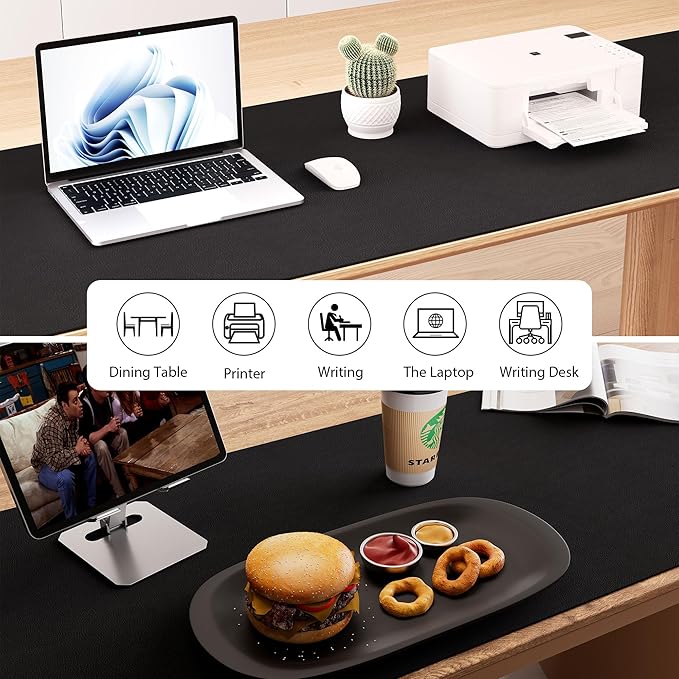 Aothia Leather Desk Pad Protector, Office Mat, Large Mouse Pad, Laptop Desk Pad - Image 6