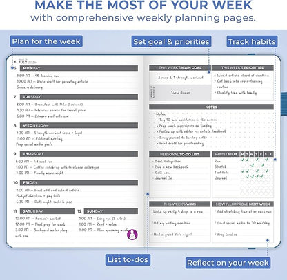 Clever Fox Dated Planner 2026-2027 – Weekly Life Planner Notebook - Image 6