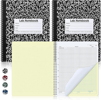 Affrolling 2 Pack Carbonless Lab Notebook Carbon Copy 8.5'' X 11'' Laboratory by Affrolling