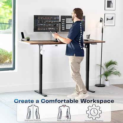 VIVO Electric 71 x 30 in Rustic Standing Desk, Memory Height Adjustment - Image 4