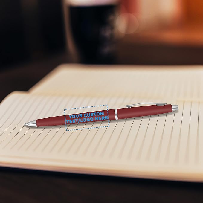 DISCOUNT PROMOS Custom Langham Ballpoint Pens Set of 100, Personalized Bulk Pack - Image 6