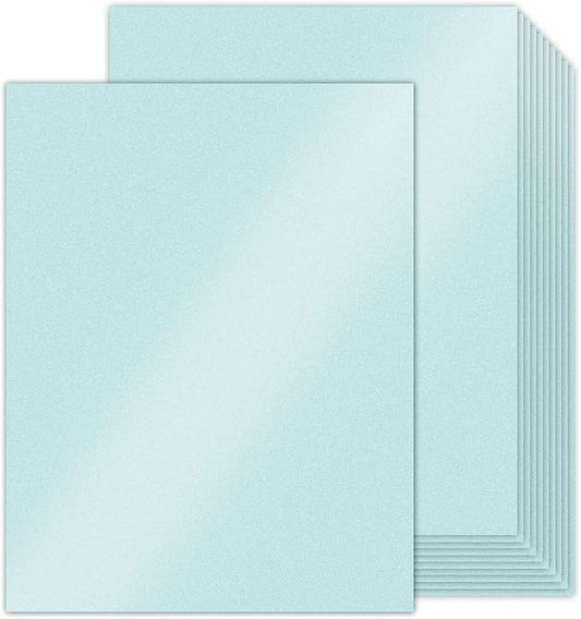 24 Sheets Blue Shimmer Cardstock 8.5 x 11 Metallic Paper, Goefun 80lb Card by Goefun