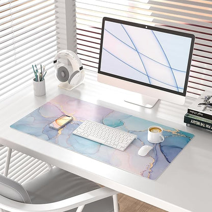 QIYI Large Mouse Pad, PU Leather Desk Mat - Image 3