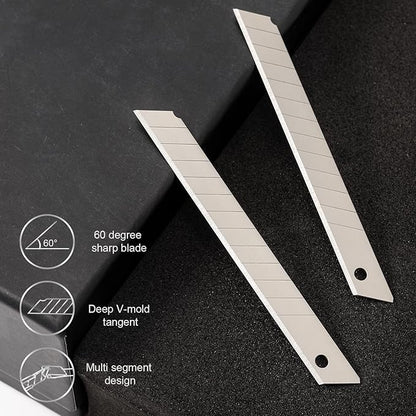 Gomake 100PCS 9mm Box Cutter Knife Replacement Blades 60 Degree Carbon Steel - Image 2
