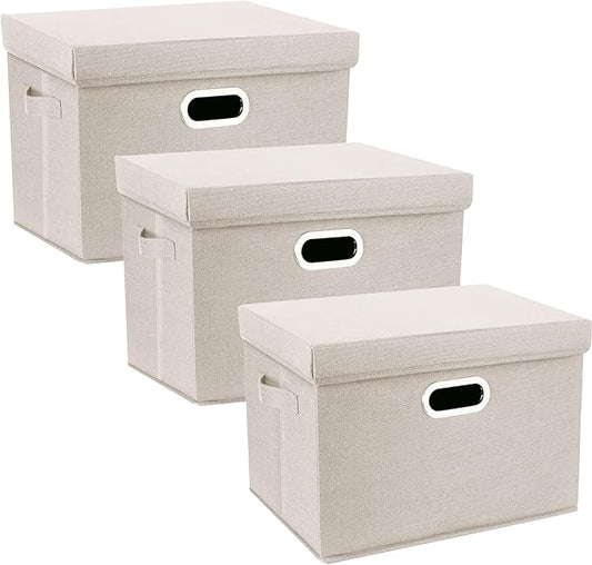 TYEERS Large Storage Bins with Lids, Collapsible, Fabric Storage Boxes by StorageOrganization