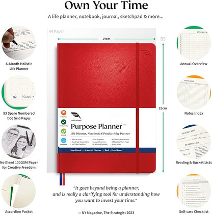 Roterunner Purpose Planner Notebook B5 7.5”x9.8” Undated Planner 2025 Daily - Image 2