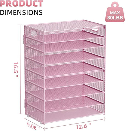 Marbrasse Paper Organizer Letter Tray, 9 Tier Mesh File Organizer - Image 5