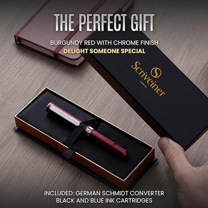 Scriveiner Luxury EDC Fountain Pen, Matt Red Pocket EDC - Image 3