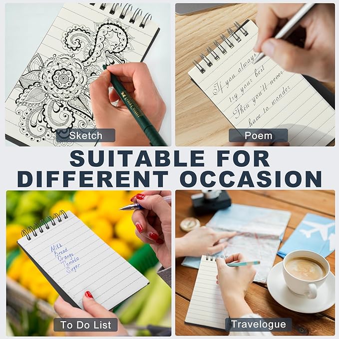 Tenceur 18 Pcs Pocket Notebook Bulk Small 3x5 Inch Spiral Notepads Mini Top - Image 6