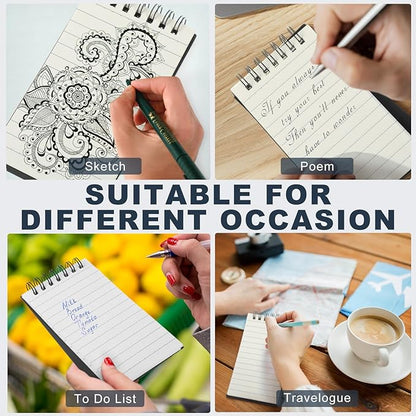 Tenceur 2 Pcs Pocket Notebook Bulk Small 3x5 Inch Spiral Notepads Mini Top - Image 6