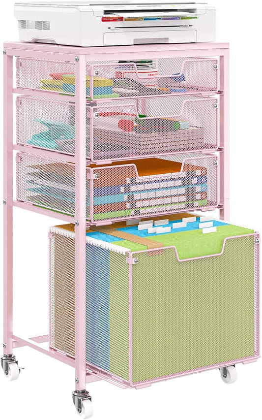 Sbanmao 4 Drawer Rolling File Cart Under Desk Storage, File Cabinets by shengbaomaoyi