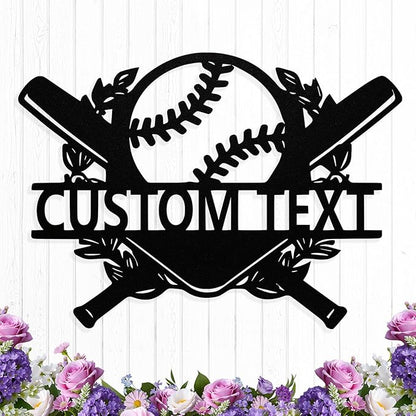 Personalized Baseball Metal Sign Custom Name Sign Baseball Player Gift Boys by HengMeiZiK