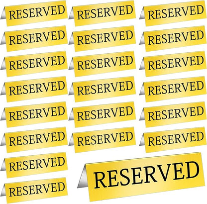 Aemygo 24 Pcs Metal Reserved Table Signs, Double Sided Tent Guest Reservation by Aemygo