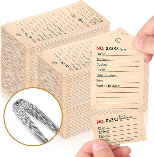200 Pack Red Repair Tags with Wire Rope Service Repair Tags Numbered with Wire by XUWAIDSGN