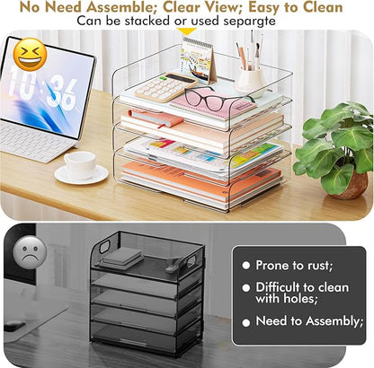 YKLSLH 4 Trays Paper Organizer Letter Tray - Image 3
