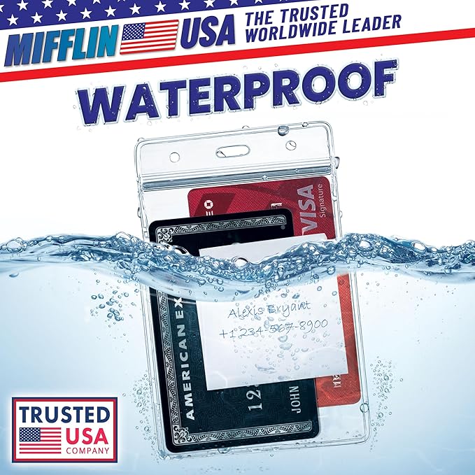 MIFFLIN Large Vertical ID Badge Holders, Plastic Nametag Covers - Image 2
