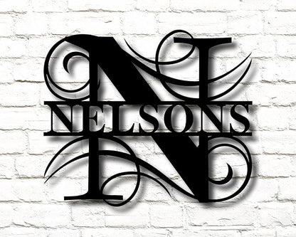 Personalized Metal Name Signs, Split Letter Monogram Wall Decor, Custom Last - Image 3