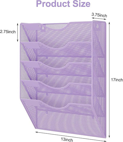 EasyPAG 5 Pocket Mesh Wall File Organizer, Hanging Paper Folder Holder - Image 7
