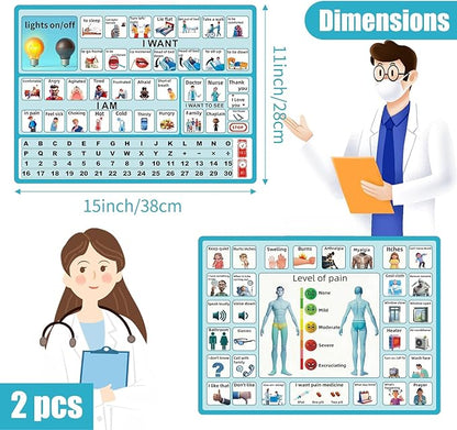 2 Pcs 15''x 11''Nonverbal Communication Board, - Image 2