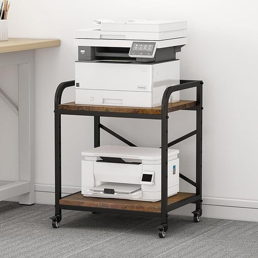 Vokumba 2 Tier Under Desk Printer Stand, Large Printer Table by Vokumba