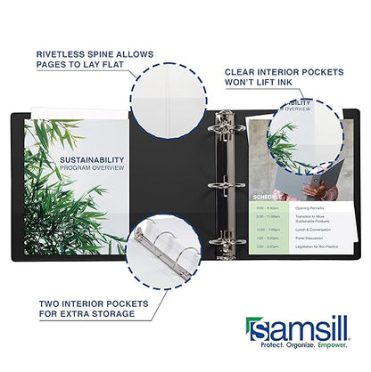 Samsill 0.5 Inch 3 Ring Binders, Made in USA, Economy Round Ring, 100 Sheet - Image 6