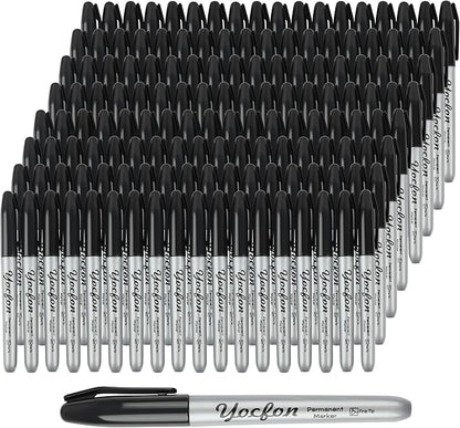 Yocfon Permanent Markers Bulk, Fine Tip, Waterproof Markers, Works On Plastic by Unknown