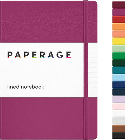 PAPERAGE Lined Journal Notebook, 160 Pages, Medium 5.6 in x 8 in by PAPERAGE