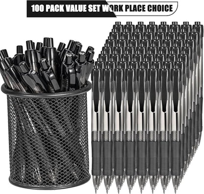 deegtran Pens Bulk, 100 Pack No Bleed Black Ink Click Pens - Image 2