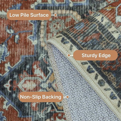 GENIMO 2x7 Runner Rugs for Hallway, Machine Washable Non Slip Vintage Rugs - Image 5
