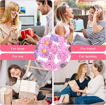 XLIUAX 40Pcs Flower Push Pins, Rose Thumb Tacks Cute Pink Thumbtacks - Image 7