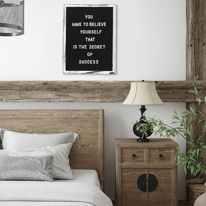 Felt Letter Board with Rustic Vintage Frame and Stand 12x16 inch, Numbers and - Image 7