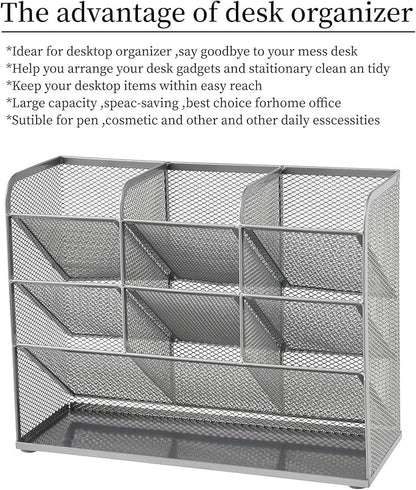 Marbrasse Mesh Desk Organizer, Desktop Stationary Organizer, Storage Rack - Image 3
