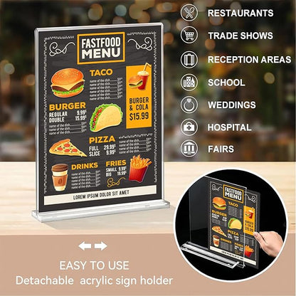 Daofary Acrylic Sign Holder 8.5 x 11 Inches 10 Pack, Double-Sided Stand up - Image 5