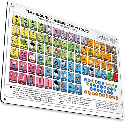 Weather-Proof Aluminum School Playground Communication Board by SmartySymbolsCommunication