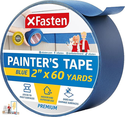 XFasten Professional Blue Painters Tape, Sharp Edge Line Technology by XFasten