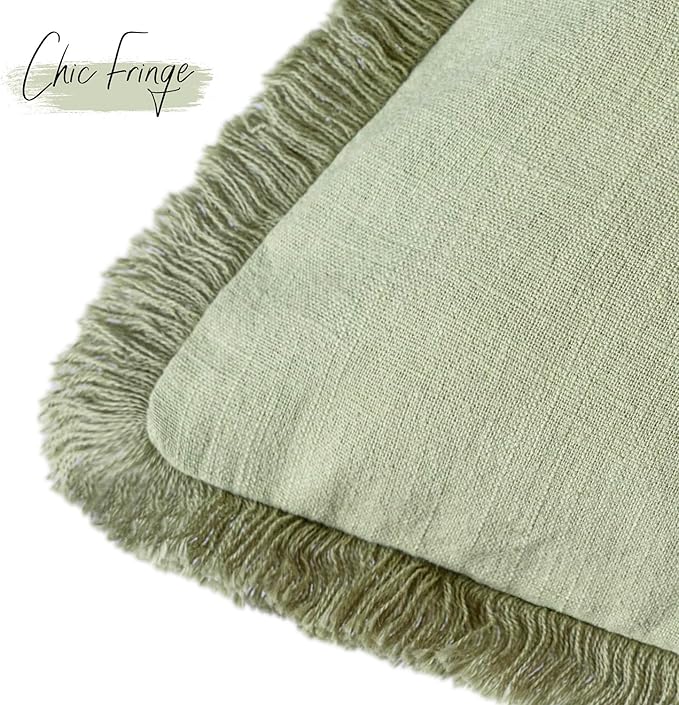 Foindtower Set of 2 Decorative Linen Fringe Lumbar Throw Pillow Covers - Image 3